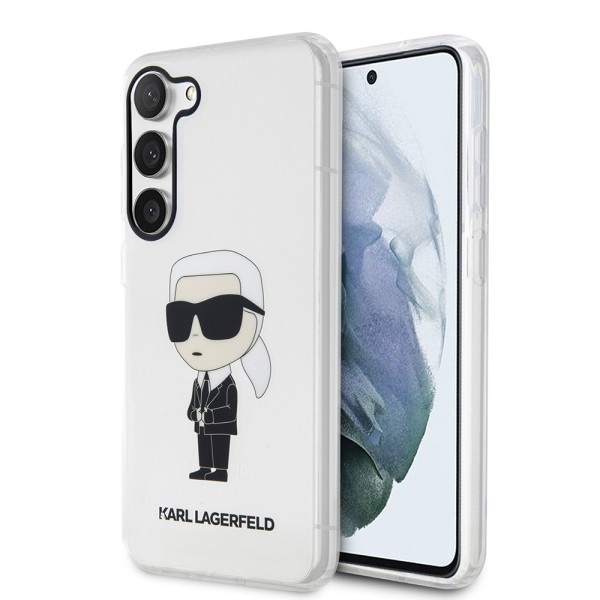 Калъф Karl Lagerfeld - Hardcase Transparent (KLHCS23SHNIKTCT) - Samsung Galaxy S23 - Ikonik Karl Lagerfeld