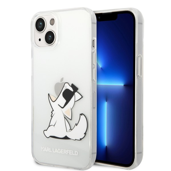 Калъф Karl Lagerfeld - Hardcase Transparent (KLHCP14MCFNRC) - iPhone 14 Plus / iPhone 15 Plus - Choupette Fun