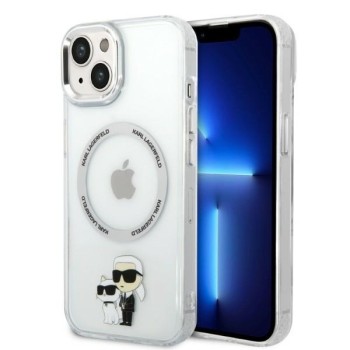 Калъф Karl Lagerfeld - Hardcase MagSafe (KLHMP14MHNKCIT) - iPhone 14 Plus - Clear Iconic Karl&Choupette