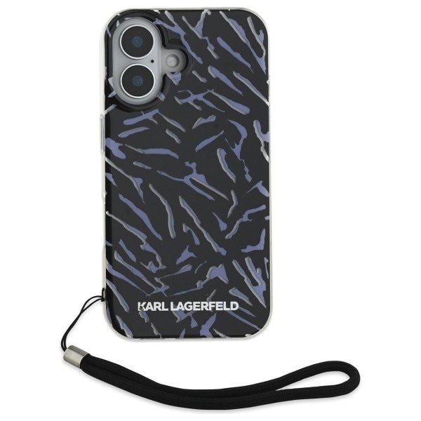 Калъф Karl Lagerfeld - Hardcase (KLHCP16MHZBPKCCU) - iPhone 16 Plus - Purple Zebra With Cord