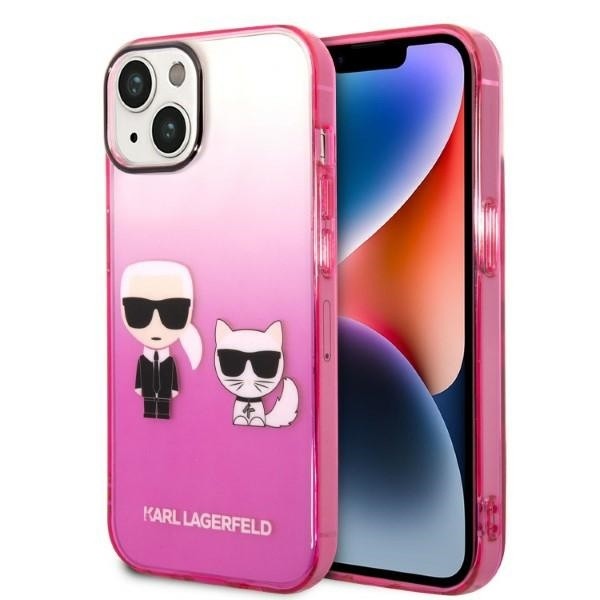 Калъф Karl Lagerfeld - Hardcase (KLHCP14MTGKCP) - iPhone 14 Plus - Pink Gradient Ikonik Karl&Choupette