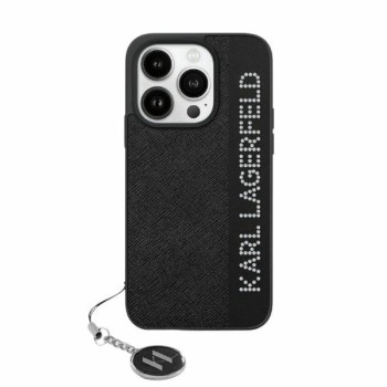 Калъф Karl Lagerfeld - Saffiano Rhinestones&Charm (KLHCP15LPSAKDGCK) - iPhone 15 Pro - Black