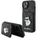 Калъф Karl Lagerfeld - Saffiano Cardslots and Stand (KLHCP15SSAKCNSCK) - iPhone 15 - Monogram Choupette