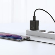 Захрядно Baseus Super Si Quick Charger 1C, 25W, USB-C, Черен