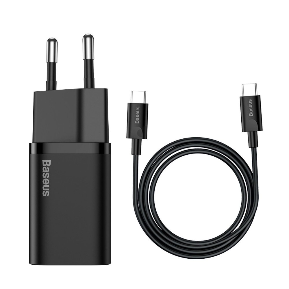 Захрядно Baseus Super Si Quick Charger 1C, 25W, USB-C, Черен