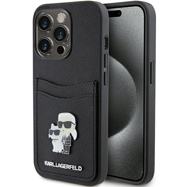 Калъф Karl Lagerfeld - Saffiano Cardslot (KLHCP15LSAPKCNPK) - iPhone 15 Pro - Karl&Choupette