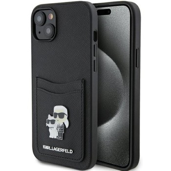 Калъф Karl Lagerfeld - Saffiano Cardslot (KLHCP15SSAPKCNPK) - iPhone 15 - Karl&Choupette