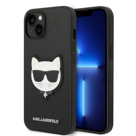 Калъф Karl Lagerfeld - Saffiano (KLHCP14MSAPCHK) - iPhone 14 Plus - Choupette Head