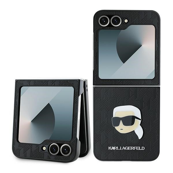 Калъф Karl Lagerfeld - Saffiano (KLHCZF6PGKSKIHK) - Samsung Galaxy Z Flip6 - Monogram Head Pin