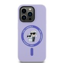 Калъф Karl Lagerfeld - Silicone Ring MagSafe (KLHMP16LSCMKCRHU) - iPhone 16 Pro - Purple Karl&Choupette