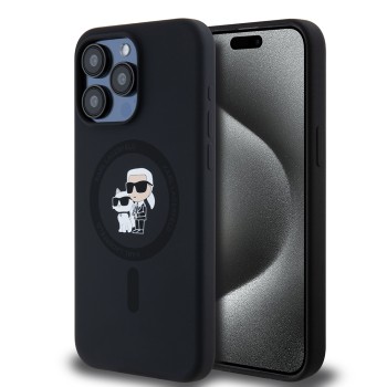 Калъф Karl Lagerfeld - Silicone Ring MagSafe (KLHMP15XSCMKCRHK) - iPhone 15 Pro Max - Karl&Choupette