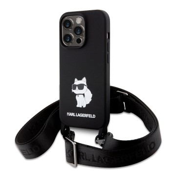 Калъф Karl Lagerfeld - Silicone Crossbody (KLHCP15LSCBSCNK) - iPhone 15 Pro - Choupette