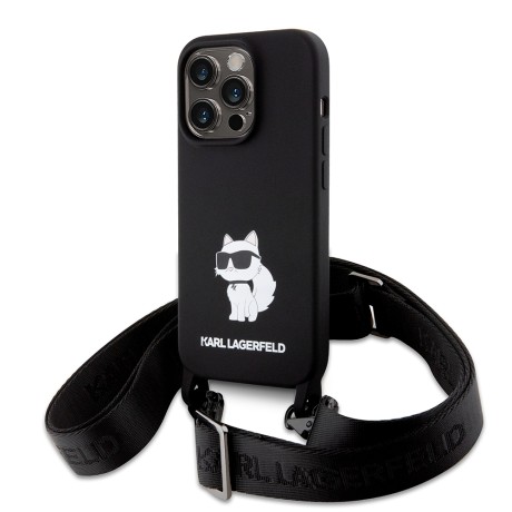 Калъф Karl Lagerfeld - Silicone Crossbody (KLHCP15XSCBSCNK) - iPhone 15 Pro Max - Choupette