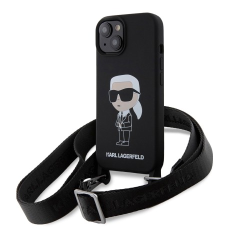 Калъф Karl Lagerfeld - Silicone Crossbody (KLHCP15SSCBSKNK) - iPhone 15 - Ikonik