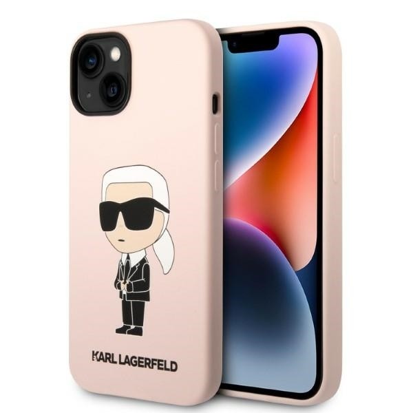 Калъф Karl Lagerfeld - Silicone MagSafe (KLHMP14MSNIKBCP) - iPhone 14 Plus - Pink Ikonik