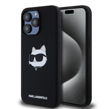 Калъф Karl Lagerfeld - Silicone MagSafe (KLHMP15XSCHPPLK) - iPhone 15 Pro Max - Choupette Head