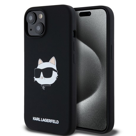 Калъф Karl Lagerfeld - Silicone MagSafe (KLHMP15SSCHPPLK) - iPhone 15 - Choupette Head