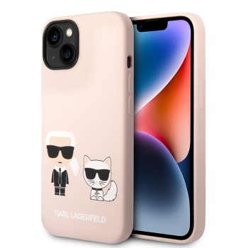 Калъф Karl Lagerfeld - Silicone MagSafe (KLHMP14MSSKCI) - iPhone 14 Plus - Light Pink Karl&Choupette