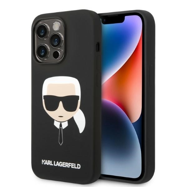 Калъф Karl Lagerfeld - Silicone MagSafe (KLHMP14LSLKHBK) - iPhone 14 Pro - Karl`s Head