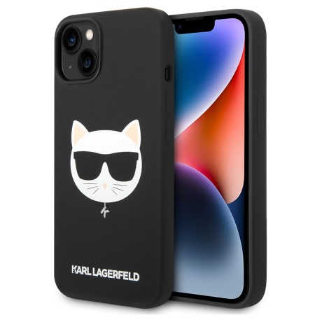 Калъф Karl Lagerfeld - Silicone MagSafe (KLHMP14MSLCHBK) - iPhone 14 Plus - Choupette Head