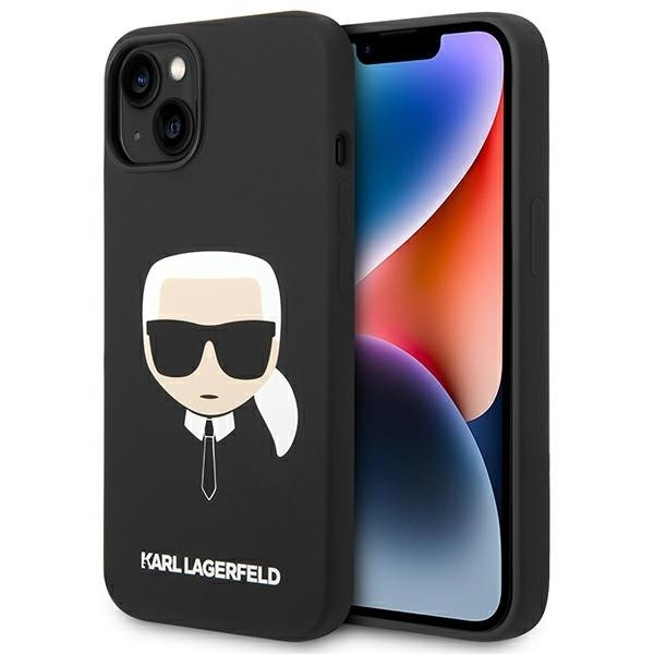 Калъф Karl Lagerfeld - Silicone MagSafe (KLHMP14MSLKHBK) - iPhone 14 Plus - Karl`s Head