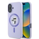 Калъф Karl Lagerfeld - Silicone MagSafe (KLHMP16SSCMKCRHU) - iPhone 16 - Purple Karl&Choupette