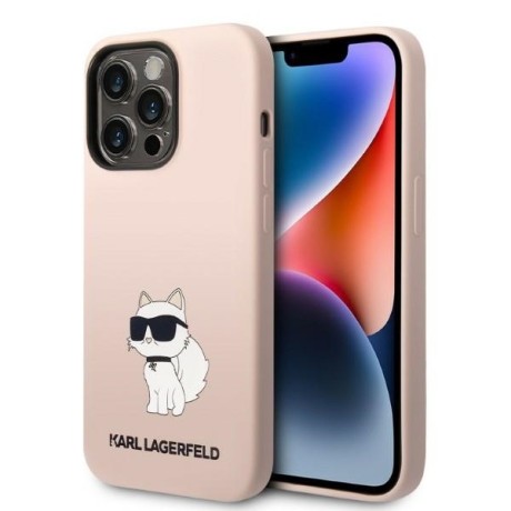 Калъф Karl Lagerfeld - Silicone (KLHCP14LSNCHBCP) - iPhone 14 Pro - Pink Choupette