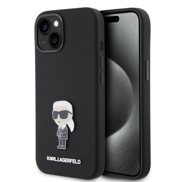 Калъф Karl Lagerfeld - Silicone (KLHCP15SSMHKNPK) - iPhone 15 - Ikonik Metal Pin