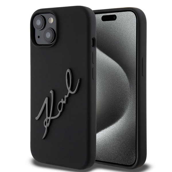 Калъф Karl Lagerfeld - Silicone (KLHCP15SSKSBMCK) - iPhone 15 - Karl Script