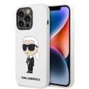 Калъф Karl Lagerfeld - Silicone (KLHCP14LSNIKBCH) - iPhone 14 Pro - White Ikonik