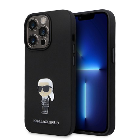 Калъф Karl Lagerfeld - Silicone (KLHCP14LSMHKNPK) - iPhone 14 Pro - Ikonik Metal Pin