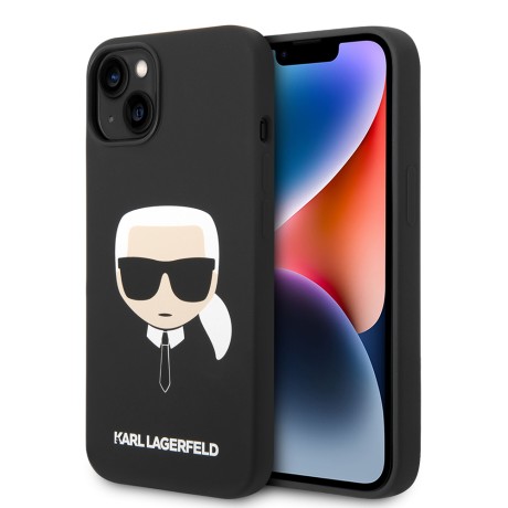 Калъф Karl Lagerfeld - Silicone (KLHCP14MSLKHBK) - iPhone 14 Plus - Karl`s Head