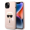 Калъф Karl Lagerfeld - Silicone (KLHCP14MSLKHLP) - iPhone 14 Plus - Pink Karl`s Head