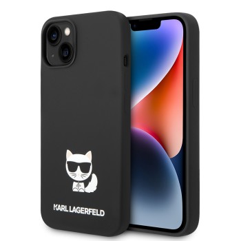 Калъф Karl Lagerfeld - Silicone (KLHCP14SSLCTBK) - iPhone 15 / iPhone 14 / iPhone 13 - Choupette Body