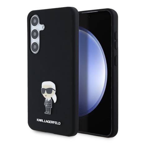 Калъф Karl Lagerfeld - Silicone (KLHCS24MSMHKNPK) - Samsung Galaxy S24 Plus - Ikonik Metal Pin