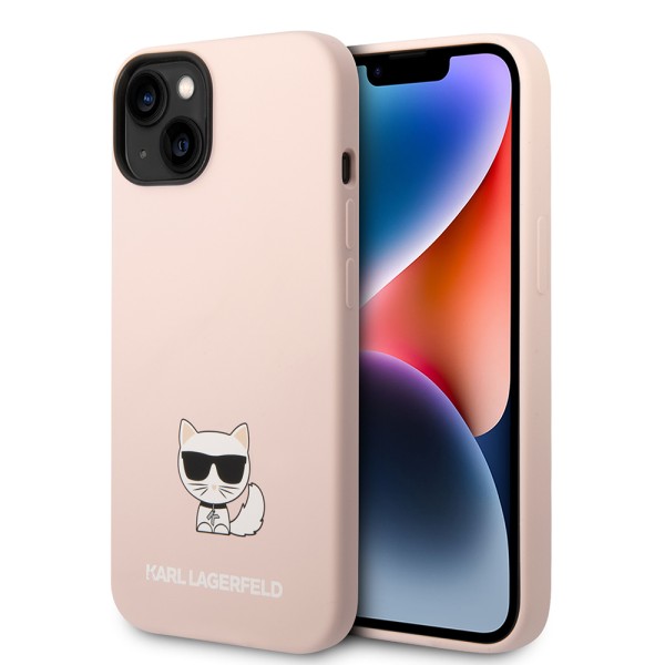 Калъф Karl Lagerfeld - Silicone (KLHCP14MSLCTPI) - iPhone 14 Plus - Pink Choupette Body