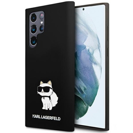 Калъф Karl Lagerfeld - Silicone (KLHCS24LSNCHBCK) - Samsung Galaxy S24 Ultra - Choupette