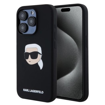 Калъф Karl Lagerfeld - Silicone MagSafe (KLHMP15LSKHPPLK) - iPhone 15 Pro - Karl`s Head