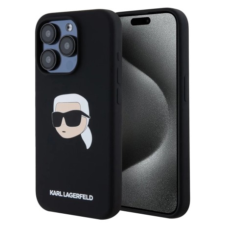 Калъф Karl Lagerfeld - Silicone MagSafe (KLHMP15XSKHPPLK) - iPhone 15 Pro Max - Karl`s Head