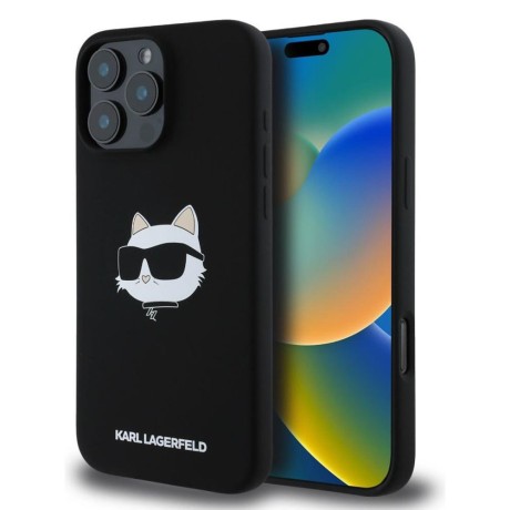 Калъф Karl Lagerfeld - Silicone MagSafe (KLHMP16LSCHPPLK) - iPhone 16 Pro - Choupette Head