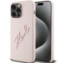 Калъф Karl Lagerfeld - Silicone (KLHCP15LSKSBMCP) - iPhone 15 Pro - Pink Karl Script