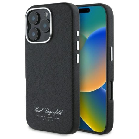 Калъф Karl Lagerfeld - Hardcase Leather Hotel (KLHCP16LPGWCMKHK) - iPhone 16 Pro - RSG