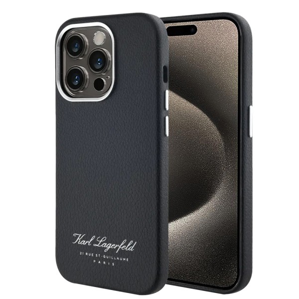 Калъф Karl Lagerfeld - Hardcase Leather Hotel (KLHCP15XPGWCMKHK) - iPhone 15 Pro Max - RSG