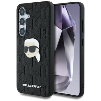 Калъф Karl Lagerfeld - Hardcase Monogram Leather (KLHCS25MPGKLKIPK) - Samsung Galaxy S25 Plus - Karl Head Pin