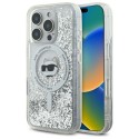 Калъф Karl Lagerfeld - Liquid Glitter MagSafe (KLHMP16LLGCHSGH) - iPhone 16 Pro - Transparent Choupette Head