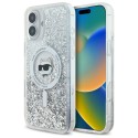 Калъф Karl Lagerfeld - Glitter Liquid MagSafe (KLHMP16SLGCHSGH) - iPhone 16 - Transparent Choupette Head