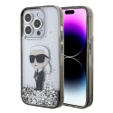 Калъф Karl Lagerfeld - Hardcase Liquid Glitter (KLHCP15XLKKNSK) - iPhone 15 Pro Max - Transparent Ikonik