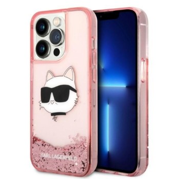 Калъф Karl Lagerfeld - Hardcase Glitter (KLHCP14LLNCHCP) - iPhone 14 Pro - Pink Choupette Head