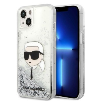 Калъф Karl Lagerfeld - Hardcase Glitter (KLHCP14MLNKHCH) - iPhone 14 Plus - Silver Karl Head