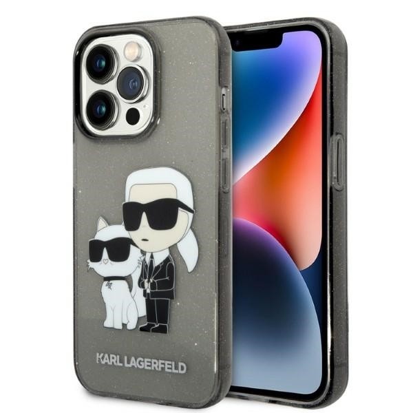 Калъф Karl Lagerfeld - Hardcase Glitter (KLHCP14XHNKCTGK) - iPhone 14 Pro Max - Karl&Choupette